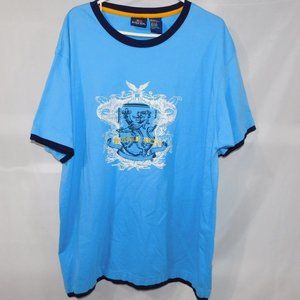 Vintage Retro Bugle Boy  Mens 2XL Blue Crest T Shirt